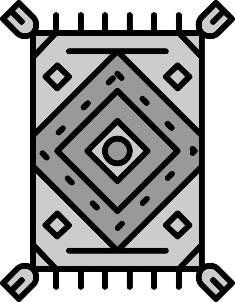 Rug Line Filled Greyscale Icon vector