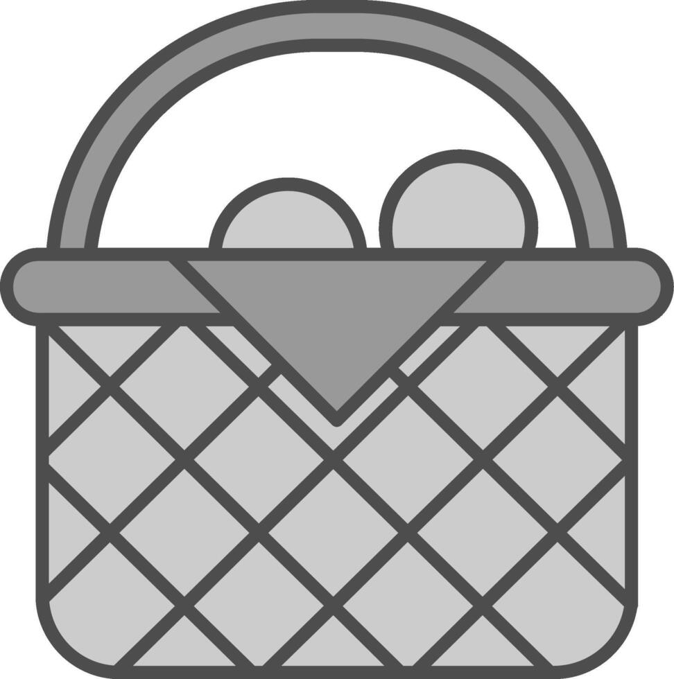 Basket Line Filled Greyscale Icon vector