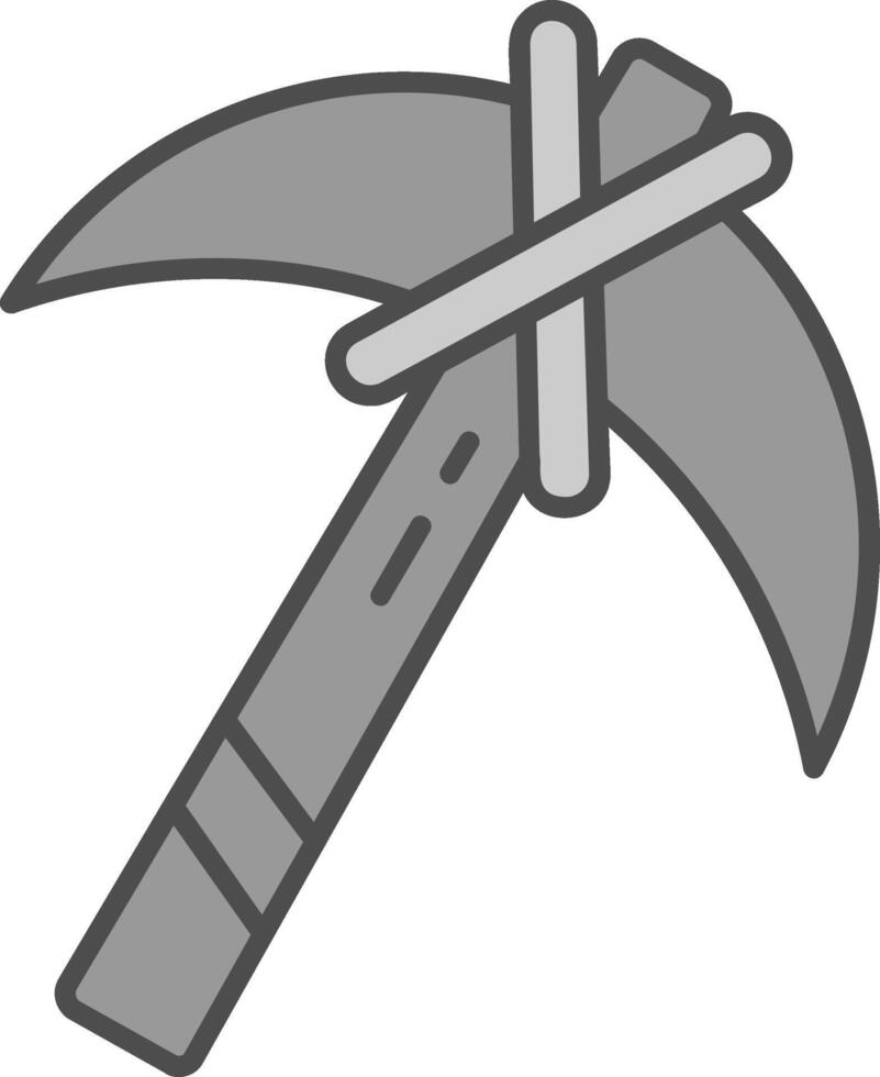 Pickaxe Line Filled Greyscale Icon vector