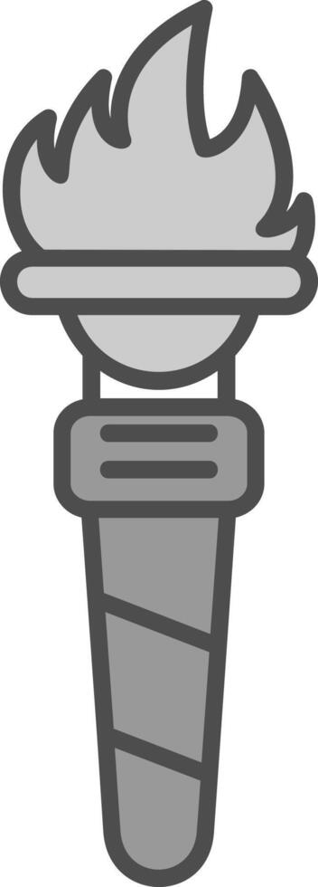 Torch Line Filled Greyscale Icon vector