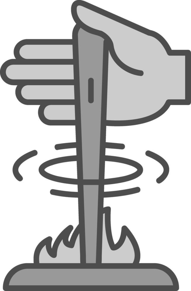 Fire Line Filled Greyscale Icon vector