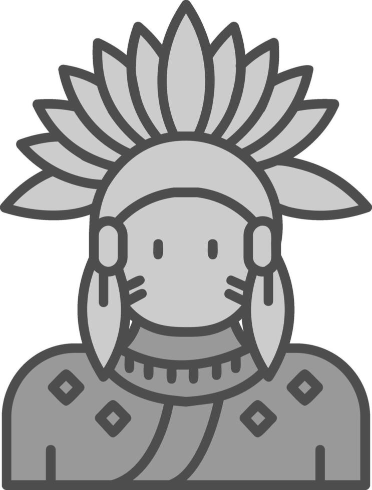 Indian Line Filled Greyscale Icon vector