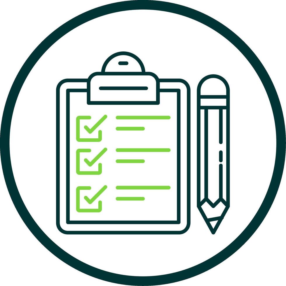 Exam Line Circle Icon vector