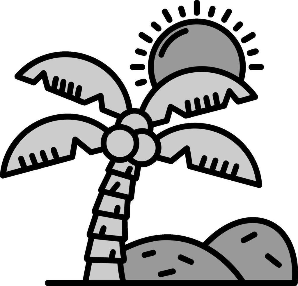 Oasis Line Filled Greyscale Icon vector