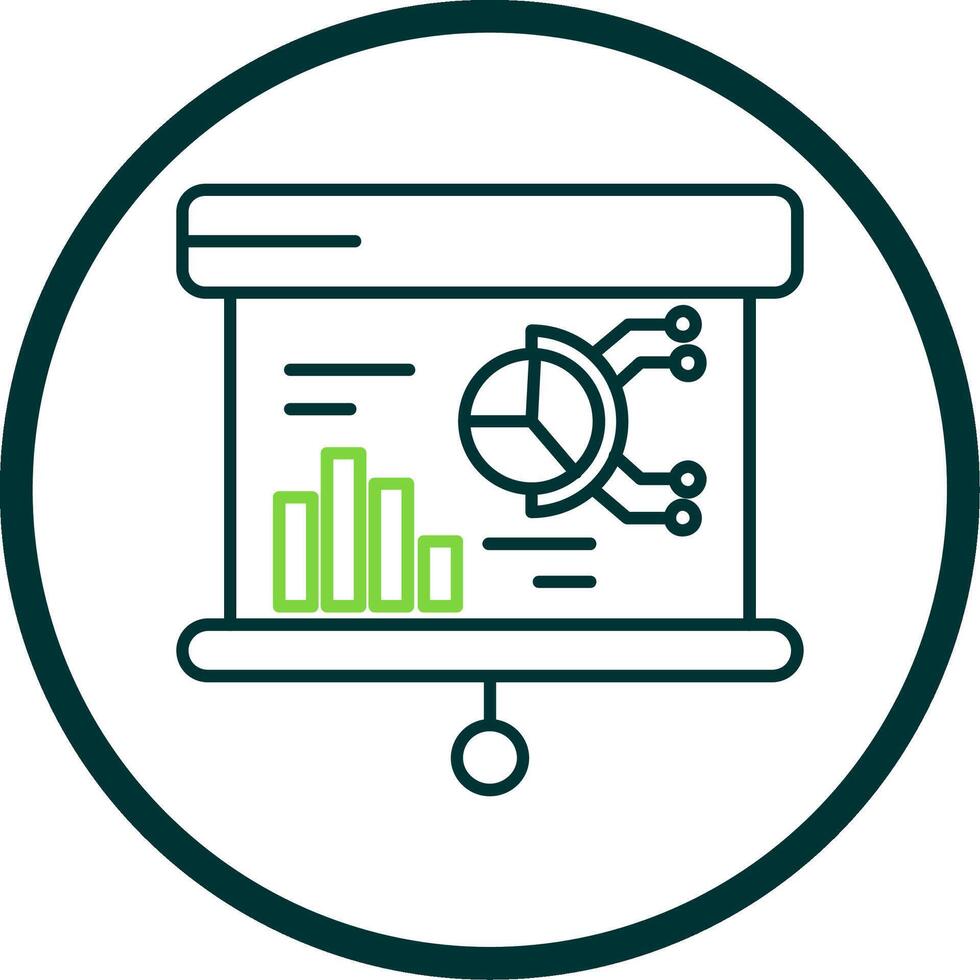 Presentation Line Circle Icon vector