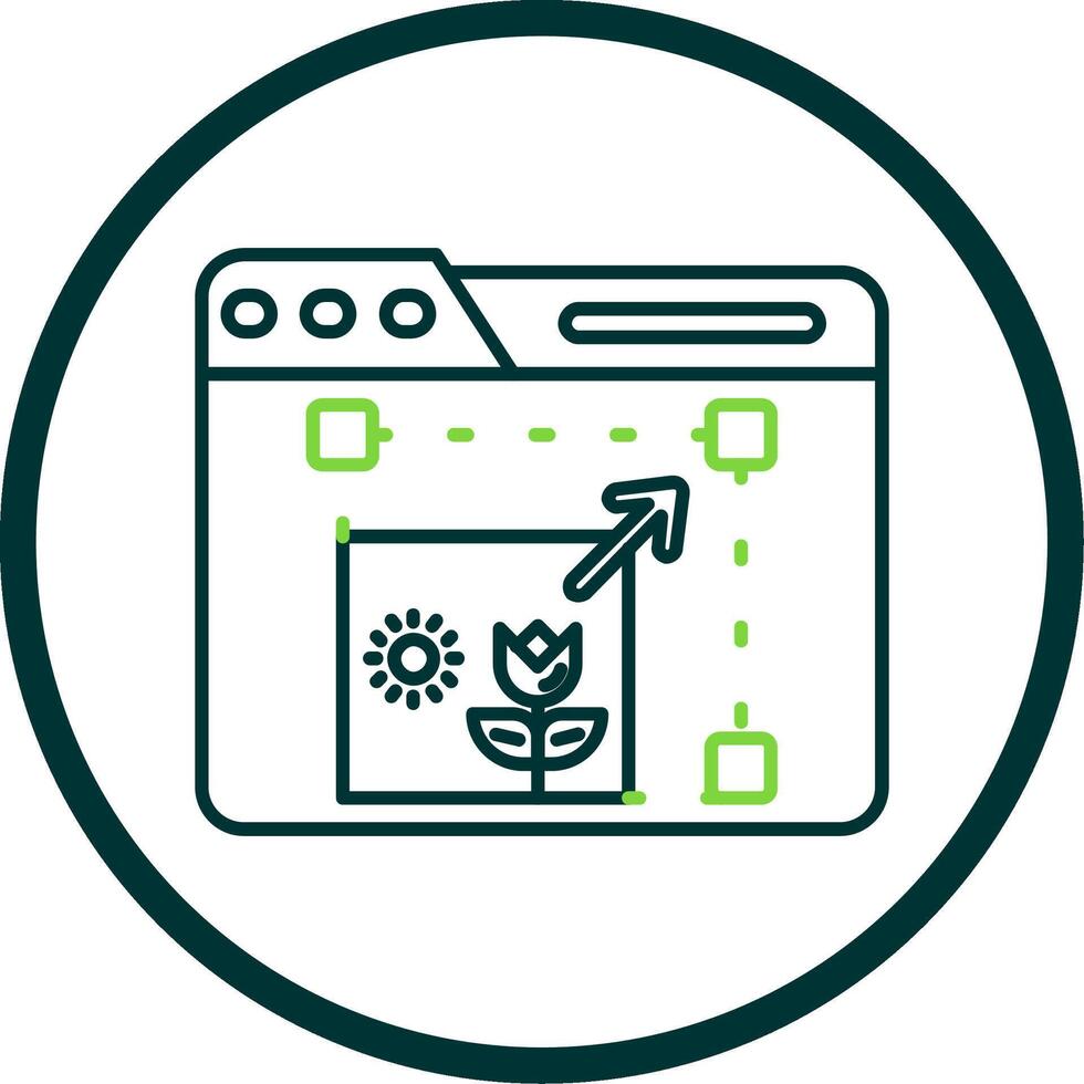 Resize Line Circle Icon vector
