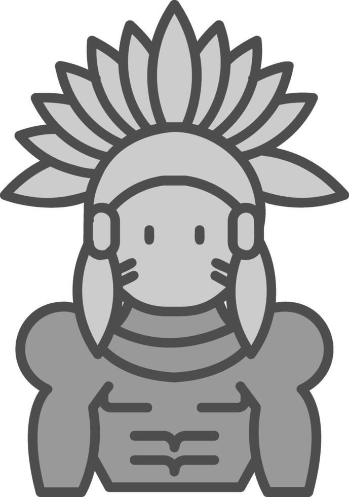 Indian Line Filled Greyscale Icon vector