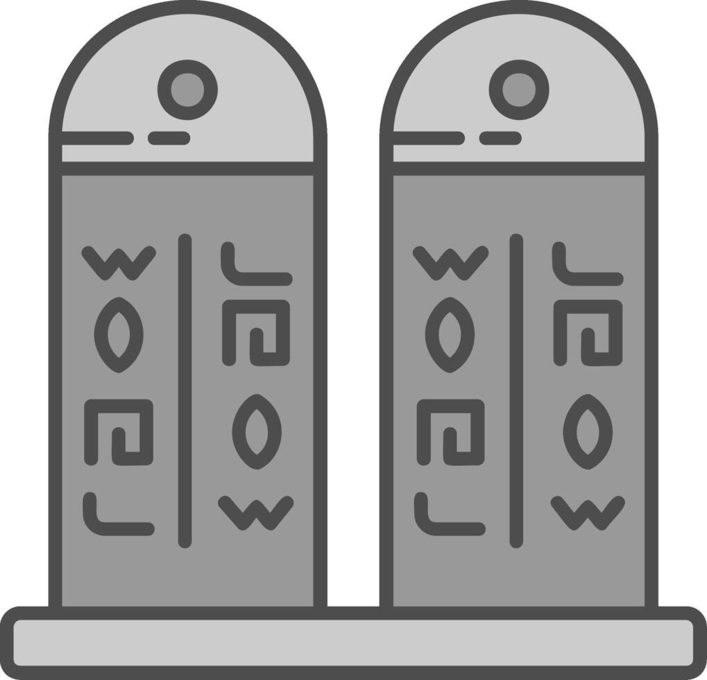 Hieroglyph Line Filled Greyscale Icon vector