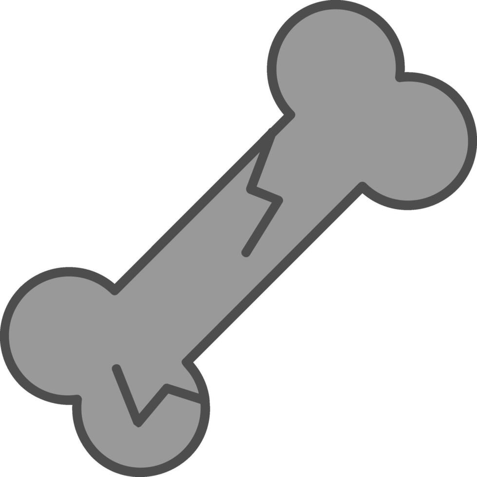 Bone Line Filled Greyscale Icon vector
