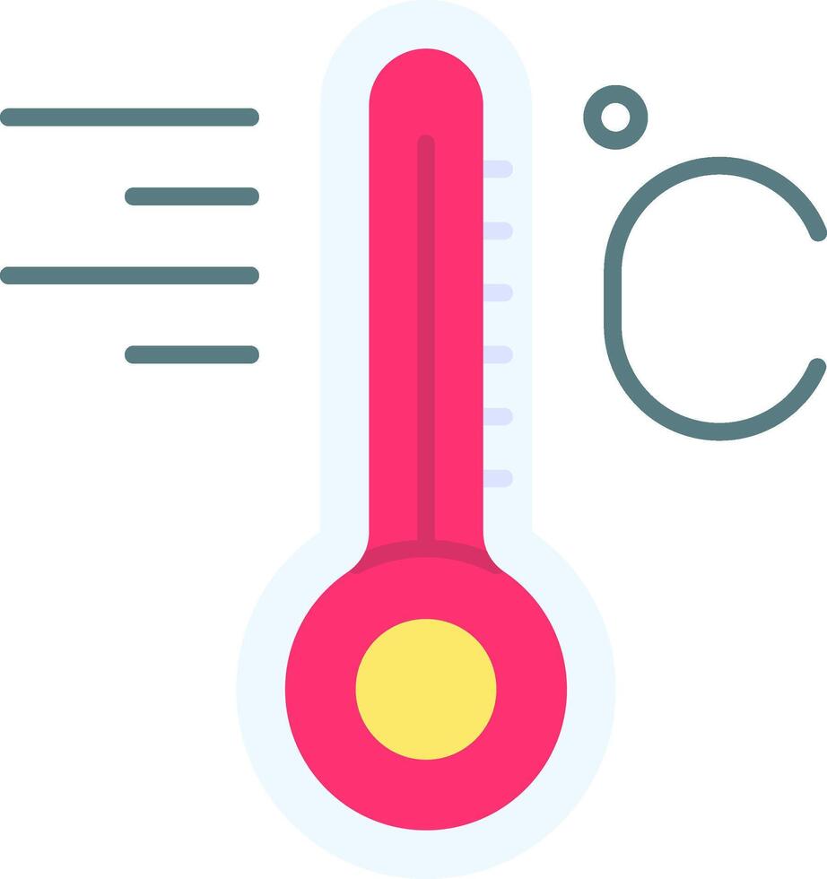 temperatura plano ligero icono vector