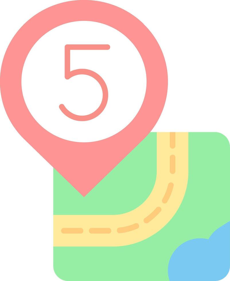 Five Flat Light Icon vector