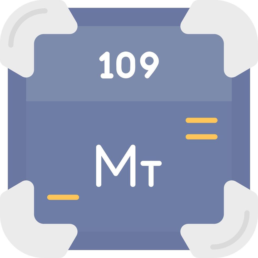 Meitnerium Flat Light Icon vector