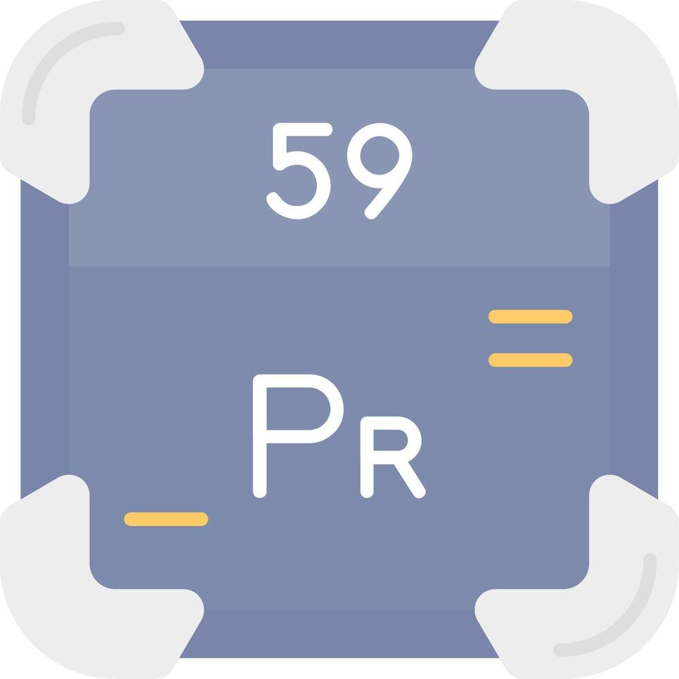 Praseodymium Flat Light Icon vector