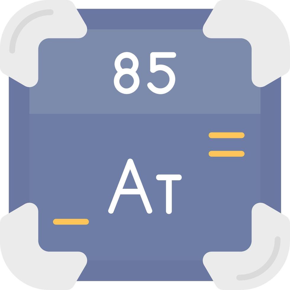 astatine plano ligero icono vector