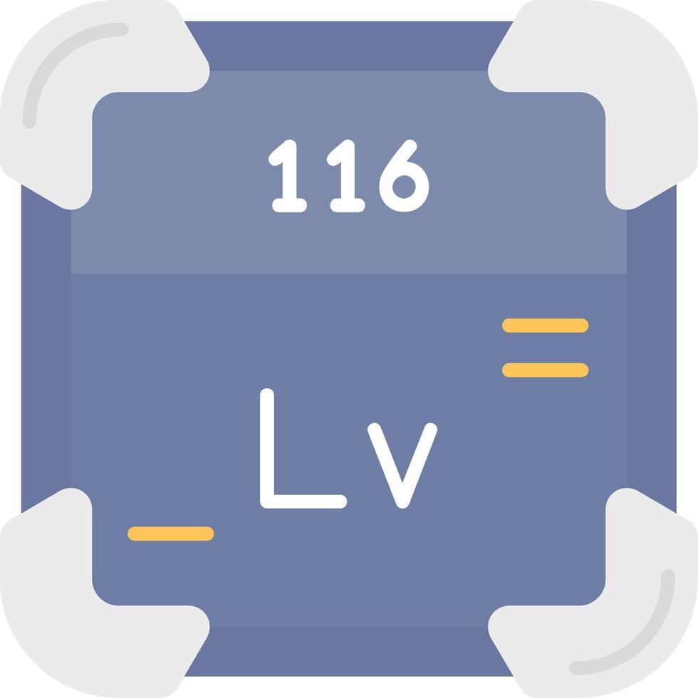 livermorium plano ligero icono vector