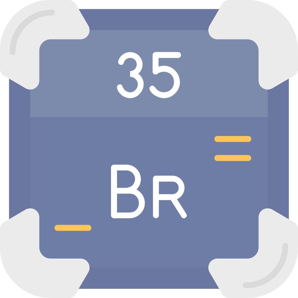 Bromine Flat Light Icon vector