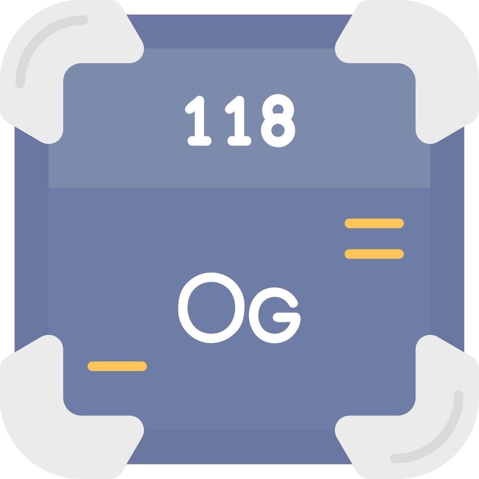 Oganesson plano ligero icono vector