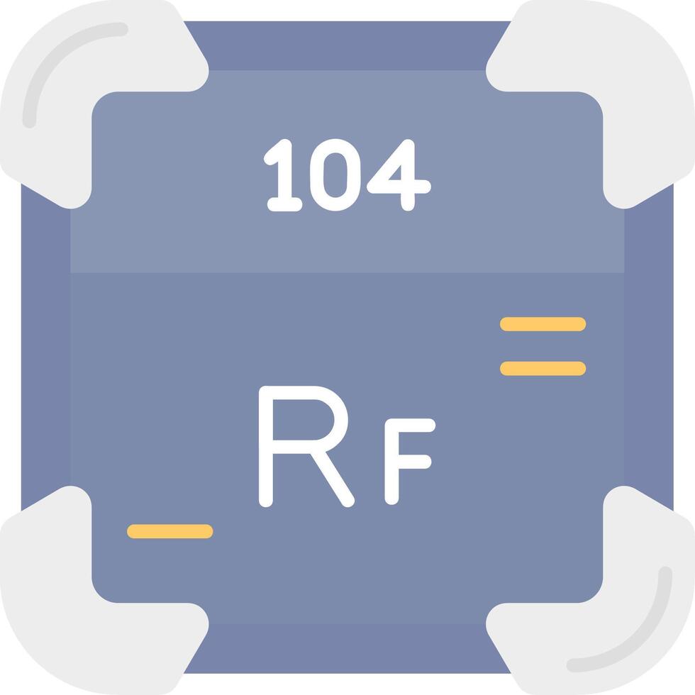 Rutherfordium Flat Light Icon vector