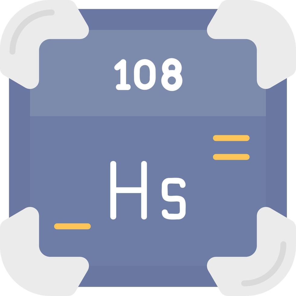 hassium plano ligero icono vector