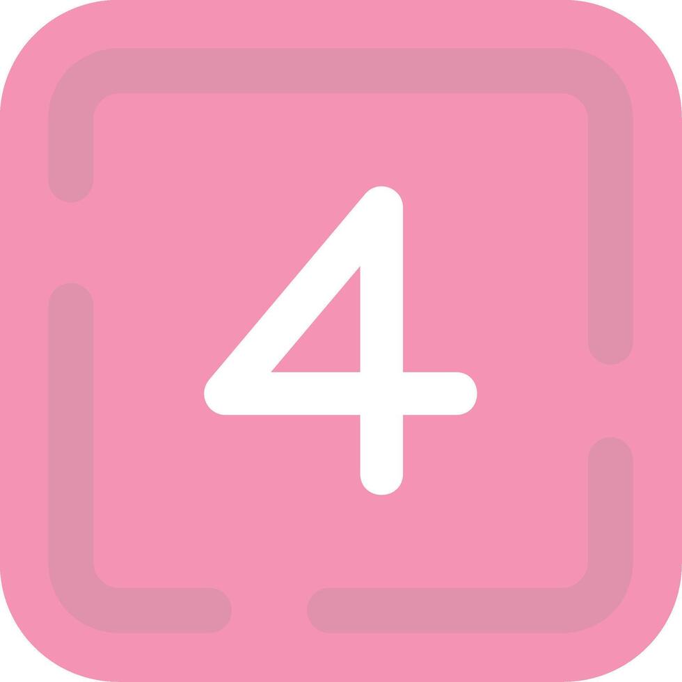 Four Flat Light Icon vector