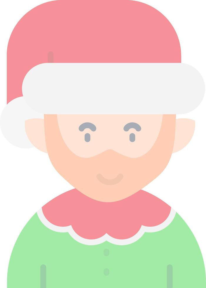 Elfie Flat Light Icon vector