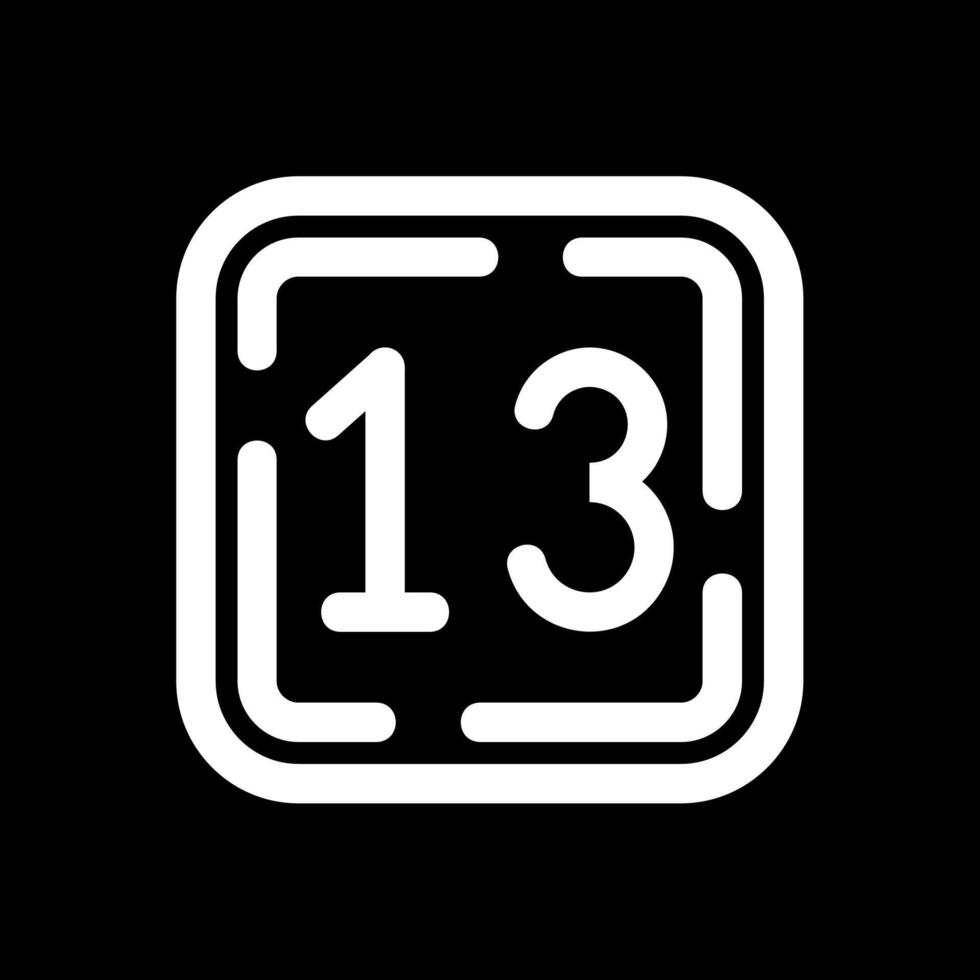 Thirteen Line Inverted Icon vector