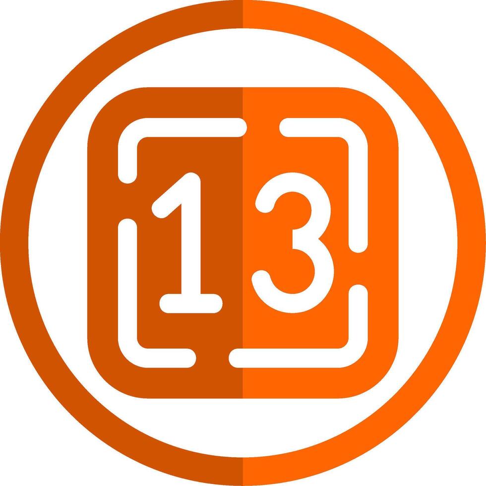 Thirteen Glyph Orange Circle Icon vector