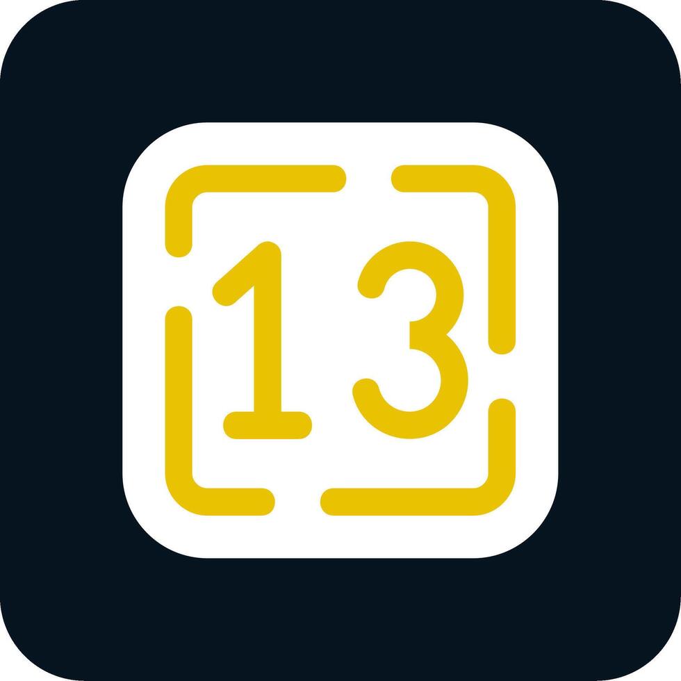 Thirteen Glyph Two Color Icon vector