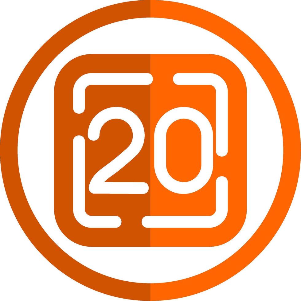 veinte glifo naranja circulo icono vector