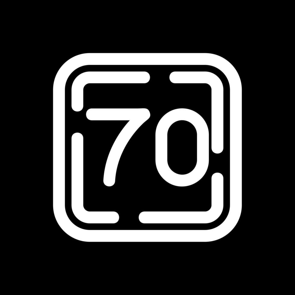 Seventy Line Inverted Icon vector