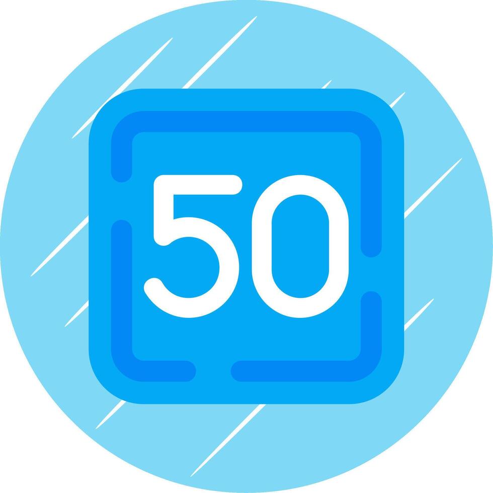 Fifty Flat Blue Circle Icon vector