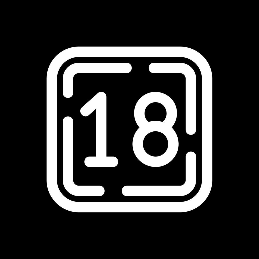 Eighteen Line Inverted Icon vector