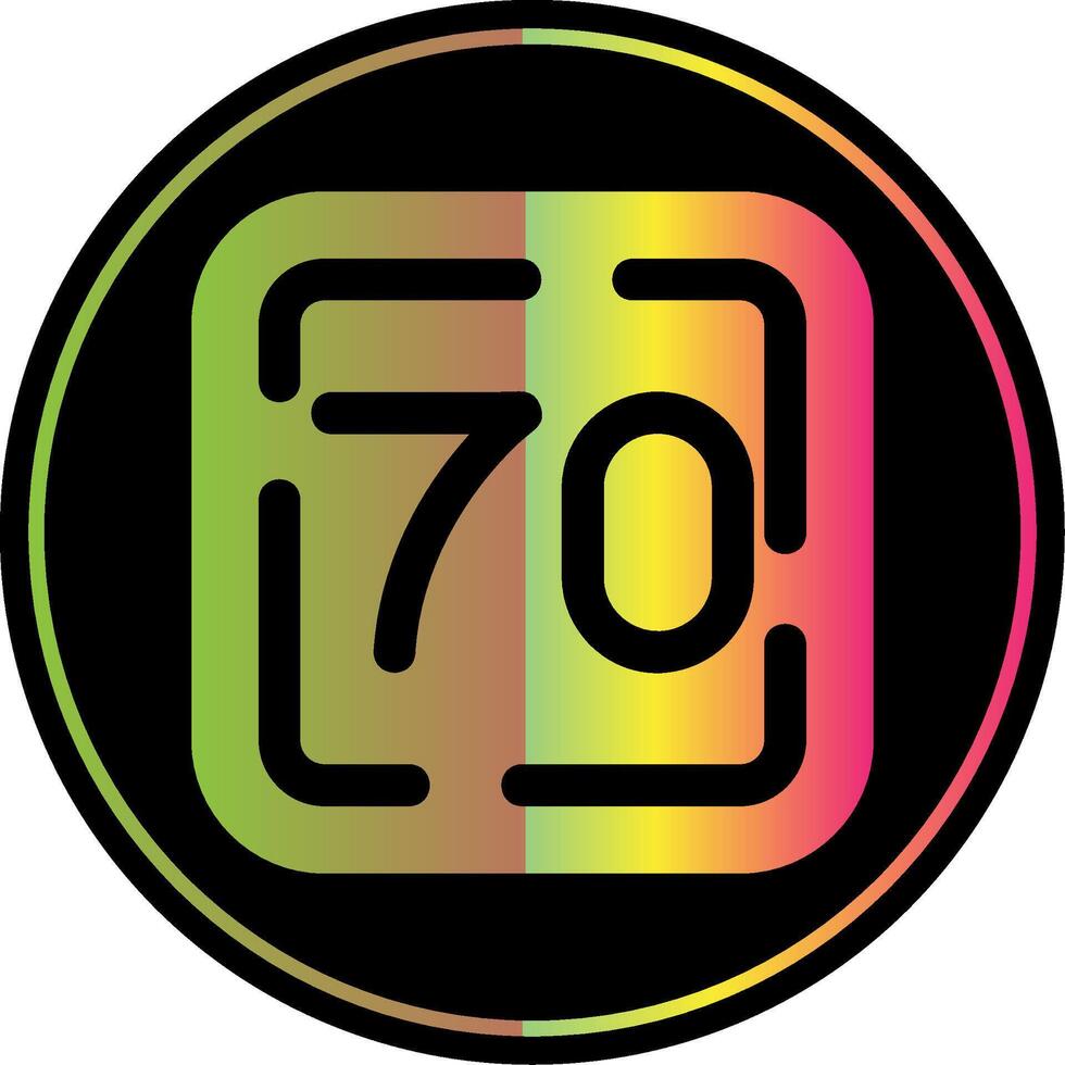 Seventy Glyph Due Color Icon vector