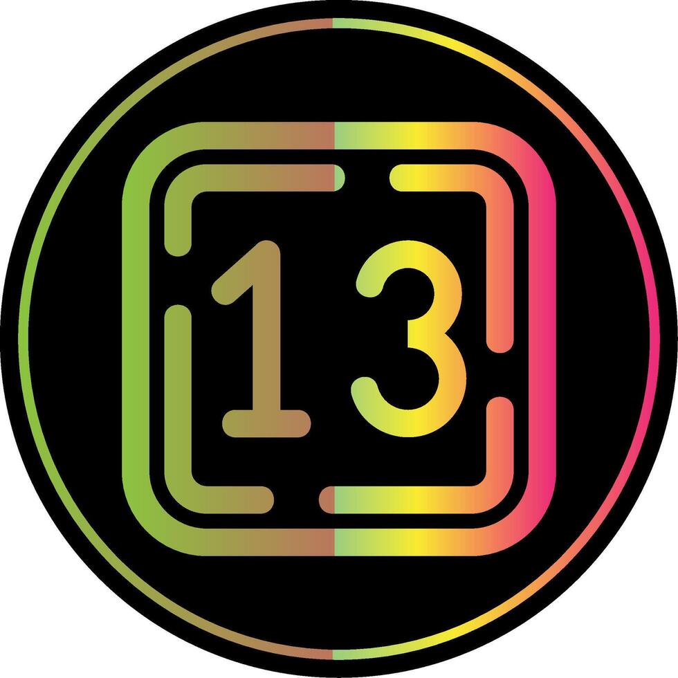 Thirteen Line Gradient Due Color Icon vector