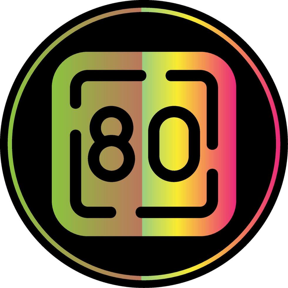 Eighty Glyph Due Color Icon vector
