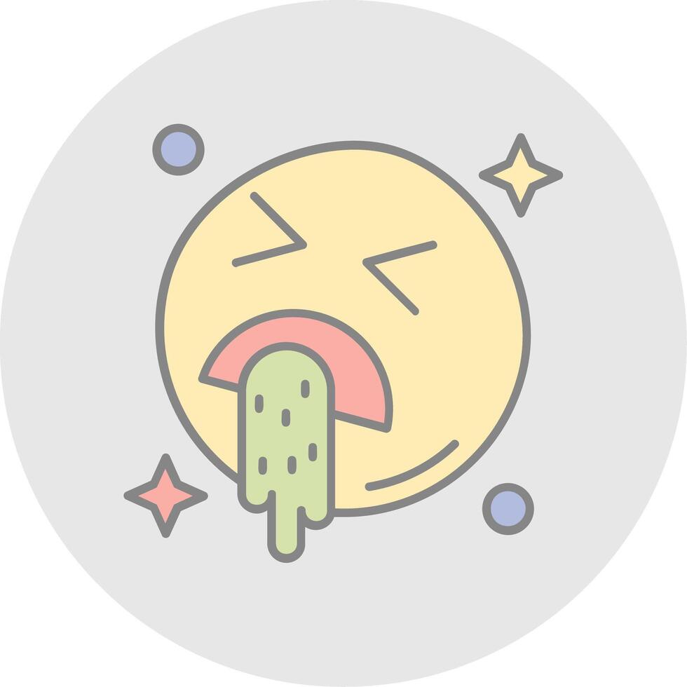 Vomit Line Filled Light Circle Icon vector