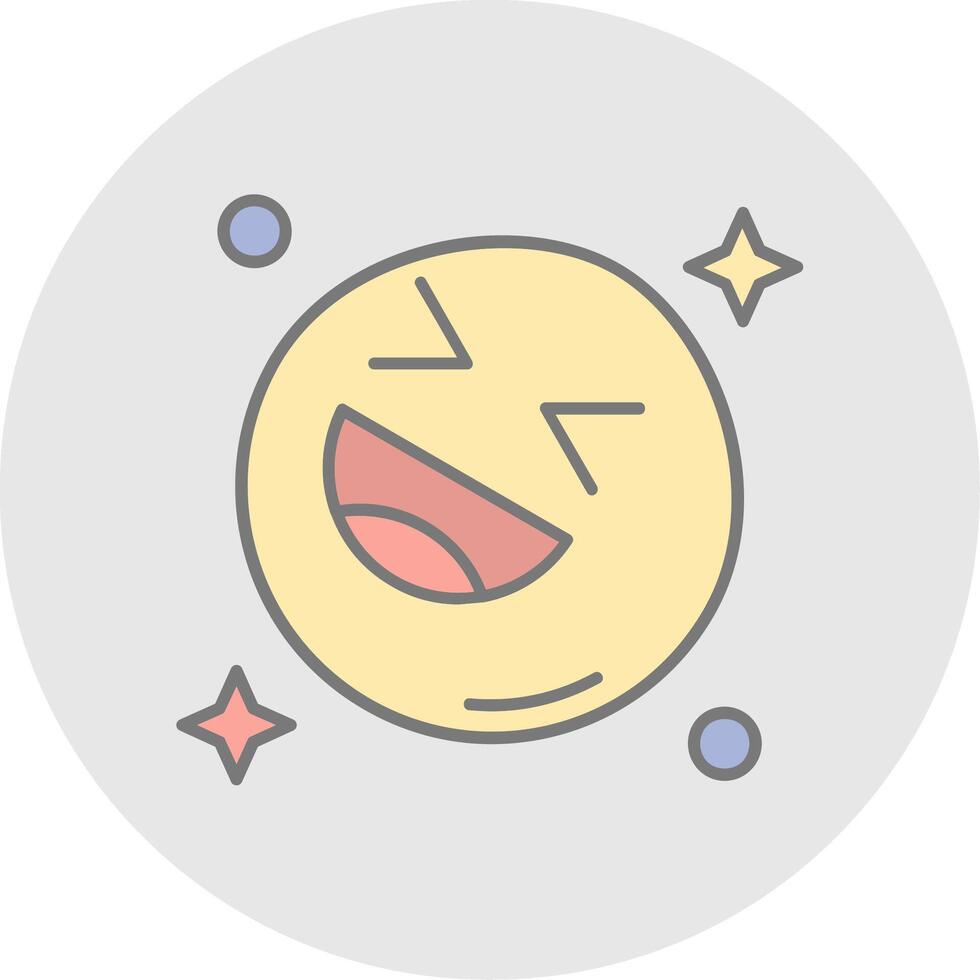 Laugh Line Filled Light Circle Icon vector