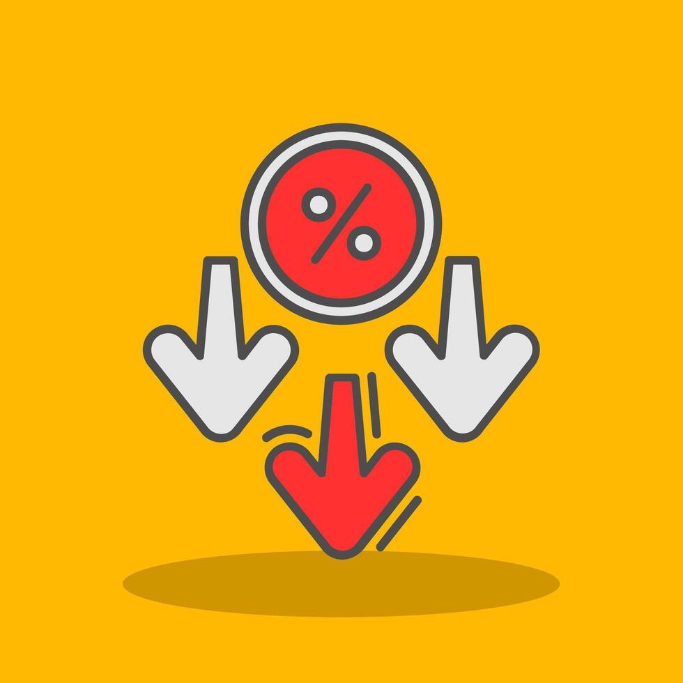 Discount Filled Shadow Icon vector