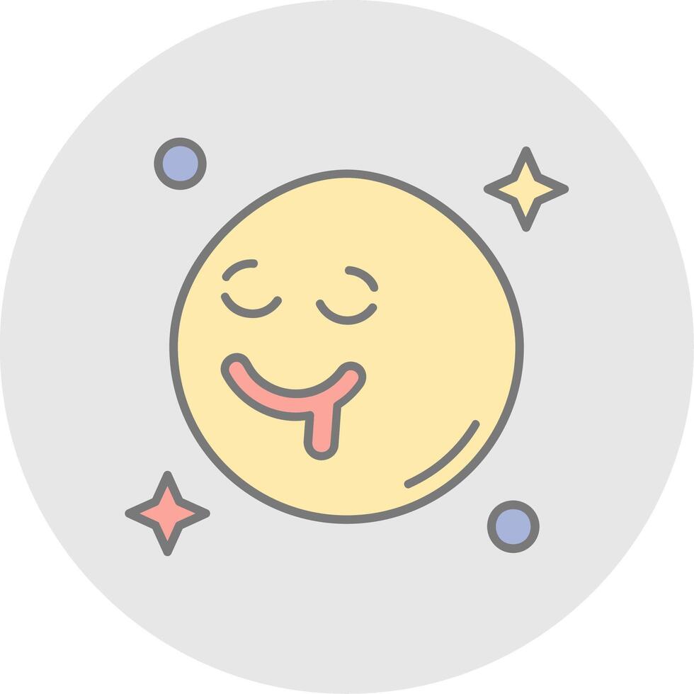 Drooling Line Filled Light Circle Icon vector