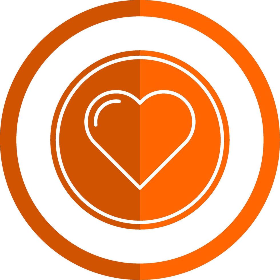 corazón glifo naranja circulo icono vector