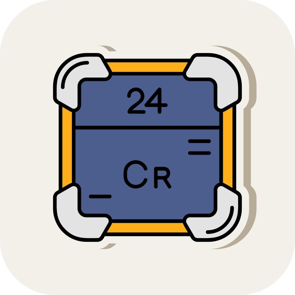 Chromium Line Filled White Shadow Icon vector