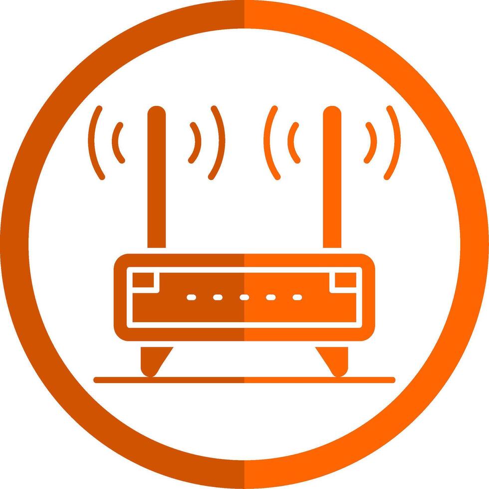 Router Glyph Orange Circle Icon vector