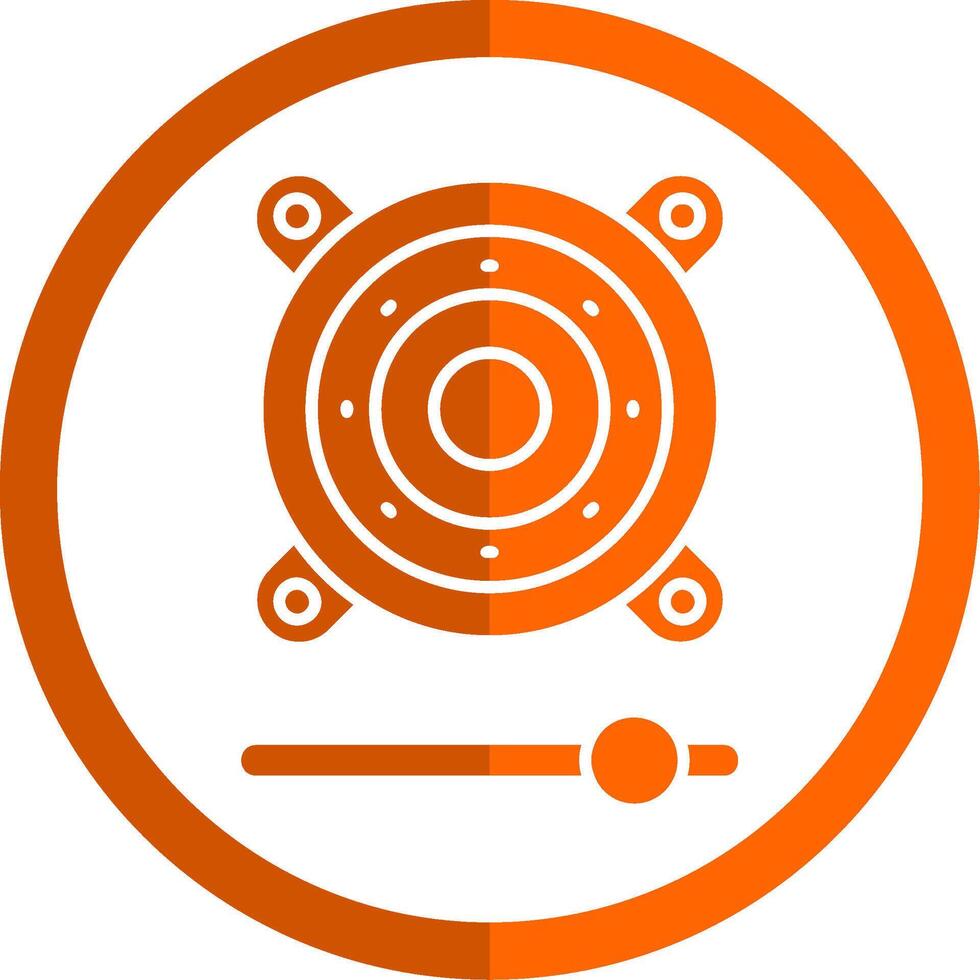 altavoz glifo naranja circulo icono vector