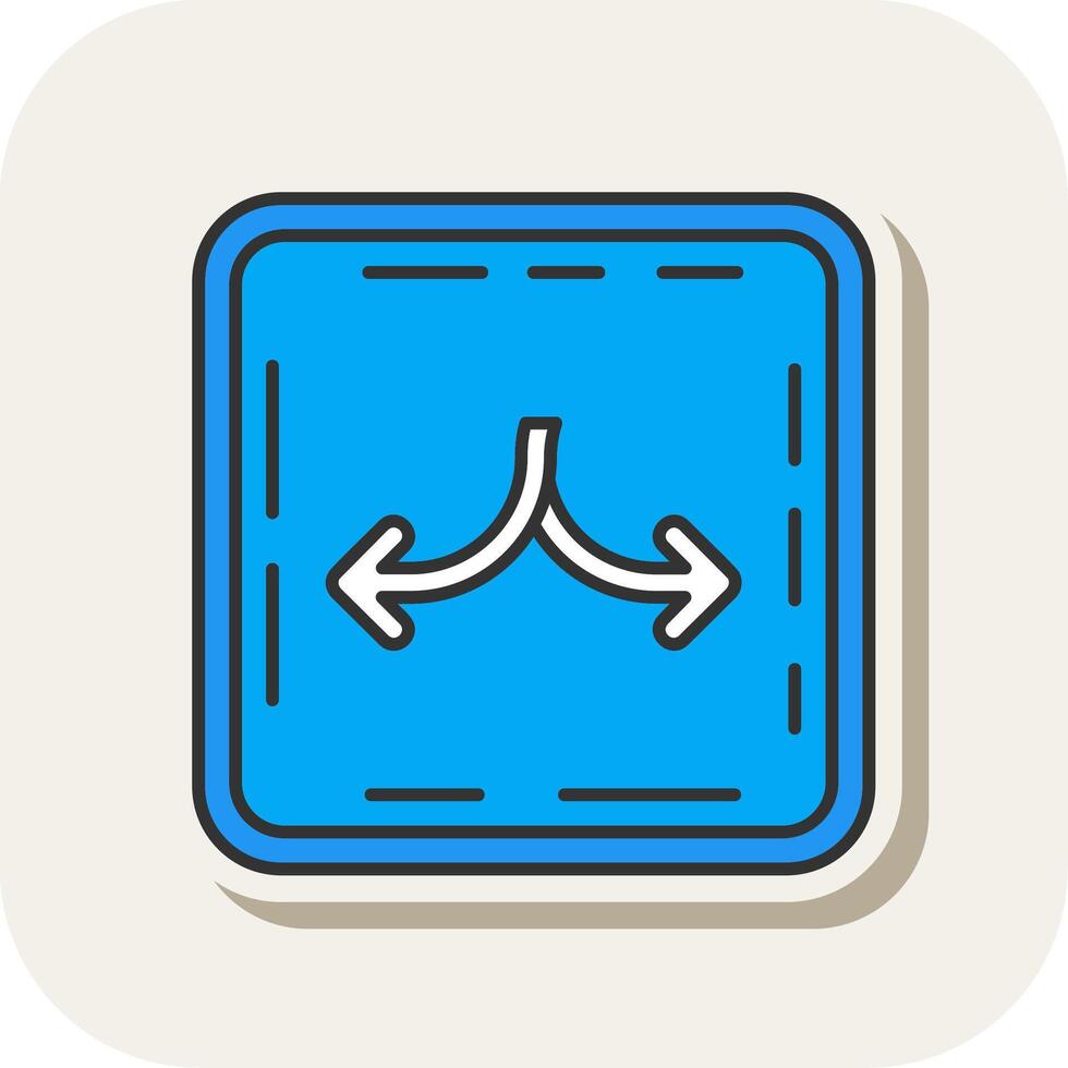 Shuffle Line Filled White Shadow Icon vector