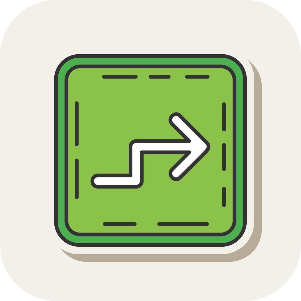 Zigzag Line Filled White Shadow Icon vector