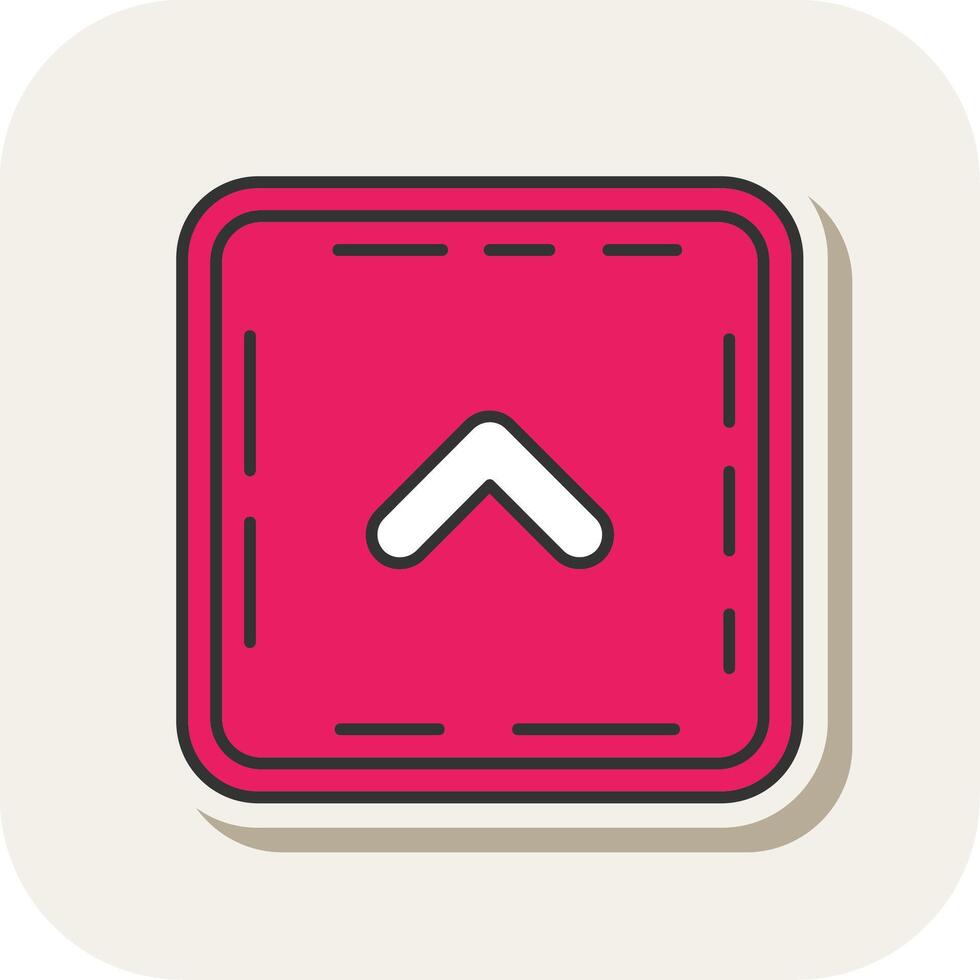 Chevron Line Filled White Shadow Icon vector