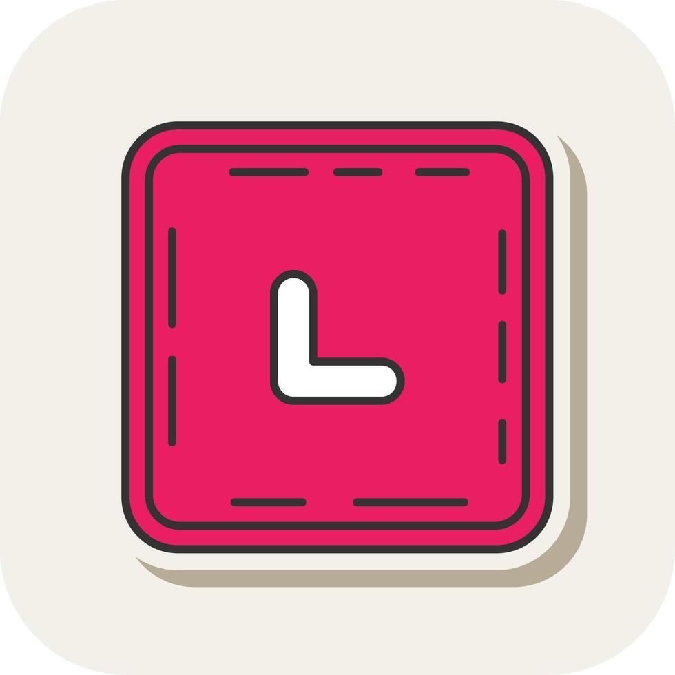 Chevron Line Filled White Shadow Icon vector
