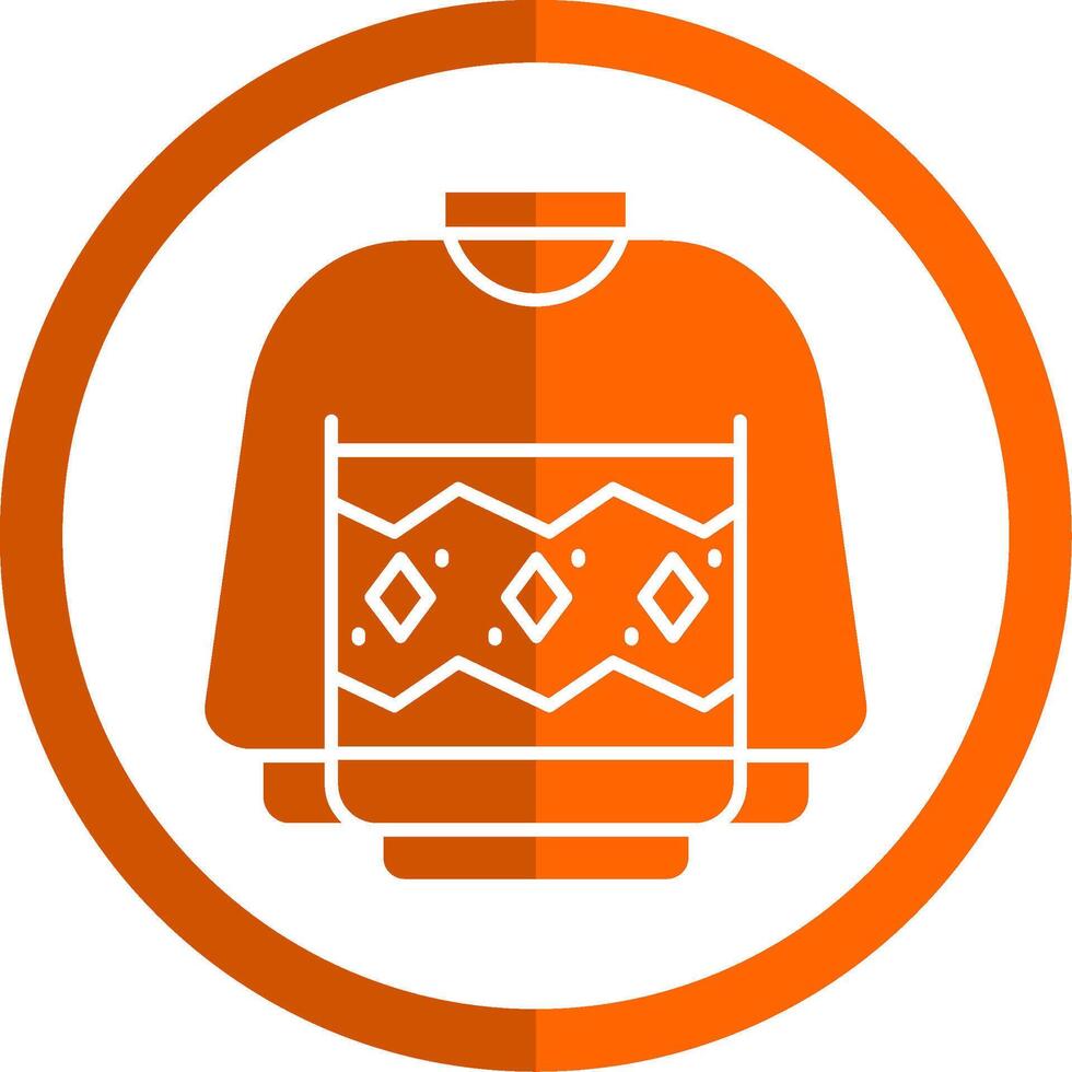 Sweater Glyph Orange Circle Icon vector