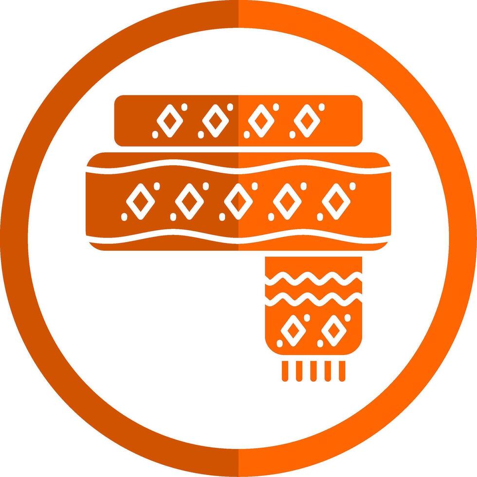 Scarf Glyph Orange Circle Icon vector