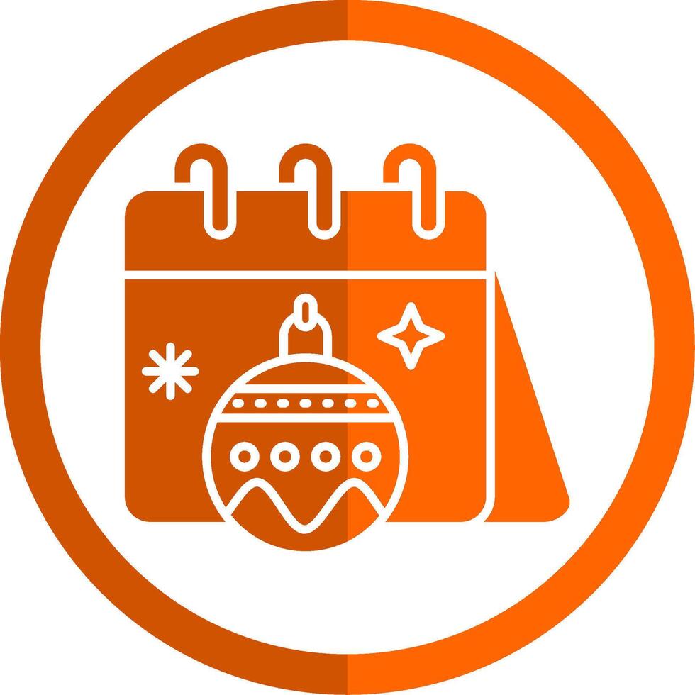 Calender Glyph Orange Circle Icon vector
